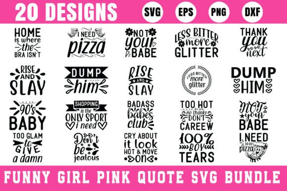 Funny Girl Pink Quote SVG Design Bundle Review