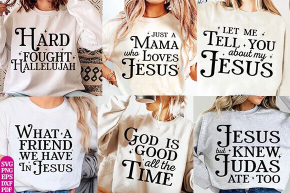 Minimal Christian Quote SVG Bundle for Real Embroidery Projects